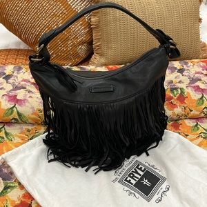 NWOT Frye Fringe Hobo Black Bag